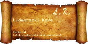 Ludmerszki Keve névjegykártya